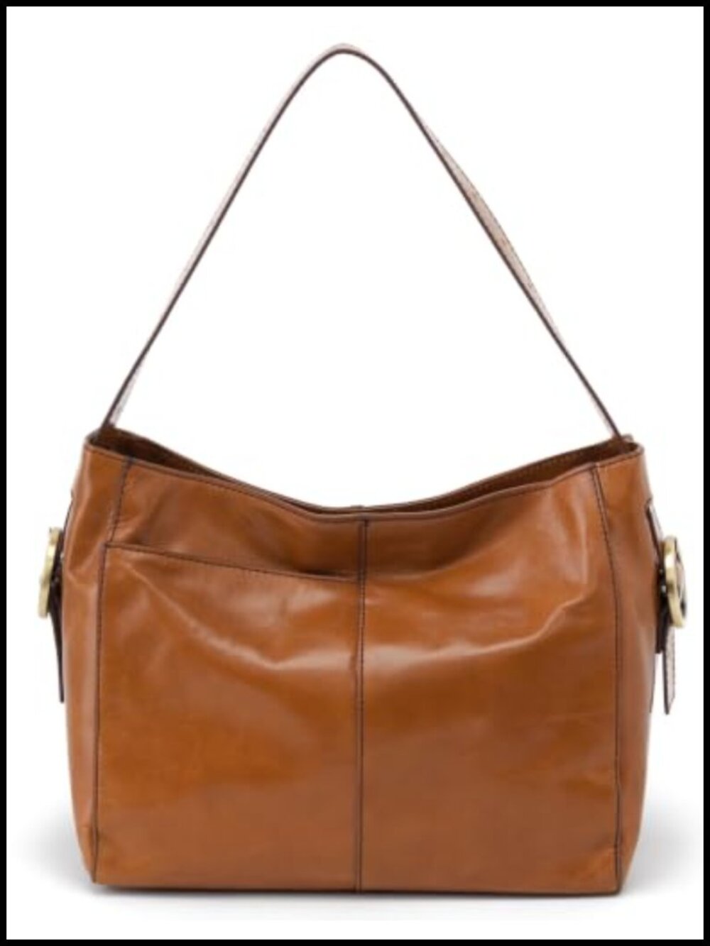 Genuine Leather Hobo Shoulder Bag Structured Adjustable Strap